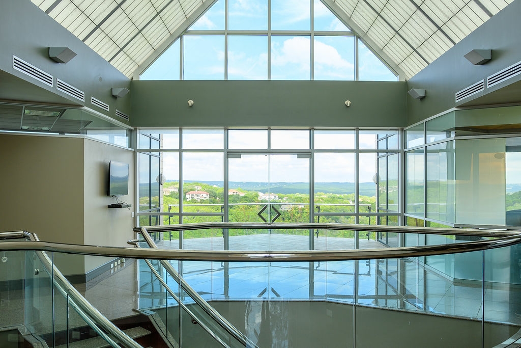 8226 Bee Caves Road interior atrium with Hill Country views